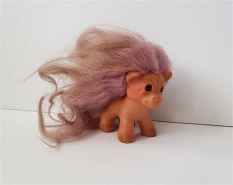 Vintage Dam Horse Troll Doll 1964 Dam Made In Denmark Purple Hair