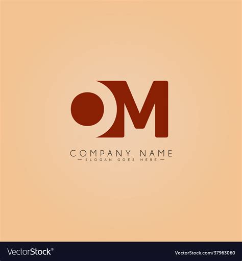 Initial Letter Om Logo Minimal Business Logo Vector Image