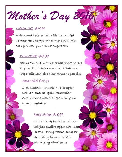 Unesco will celebrate imld 2017 on the theme towards. Mother's Day Specials! | Sarah Street Bar & Grill