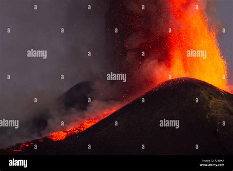 The Highest Volcano In Europe Erupting Stock Photo Alamy