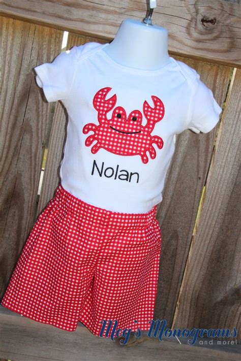 Personalized Boys Crab Outfit By Megsmonogramsandmore On Etsy 3500