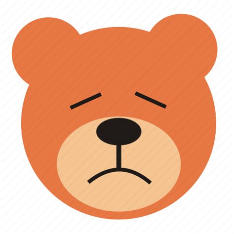 Bear Cartoon Expression Funny Sad Teddy Emoticon Icon Download