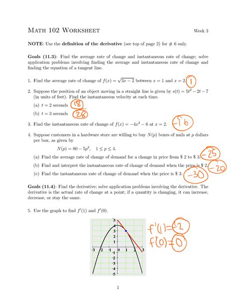 Math 102 Recitation Part3 Math 102 Worksheet Week 3 Note Use The