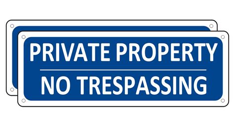 No Trespassing Signs Private Property 2 Pack Metal Warning Signs For