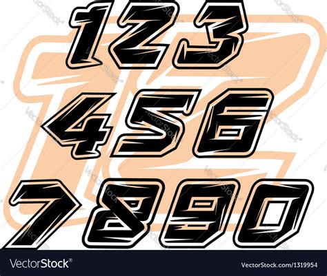 Free Race Car Number Fonts Vector Vector Number Pack 9 Racing