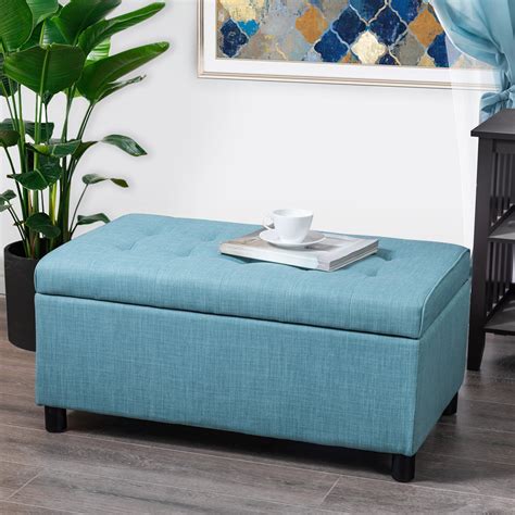 Joveco Classic Tufted Fabric Rectangular Ottoman Bench With Large