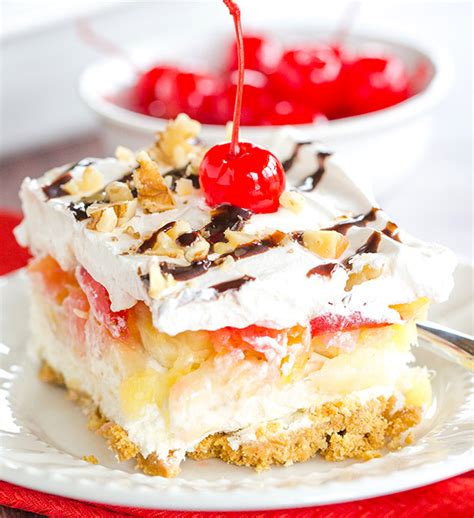 This is a really good ice cream recipe if you are on a diet or a vegetarian welcome to my channel !! NO BAKE BANANA SPLIT CAKE Graham cracker crust, cream ...