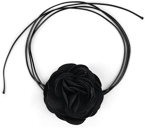 GROVL Flower Choker Necklaces Boho Floral Choker Necklaces Black