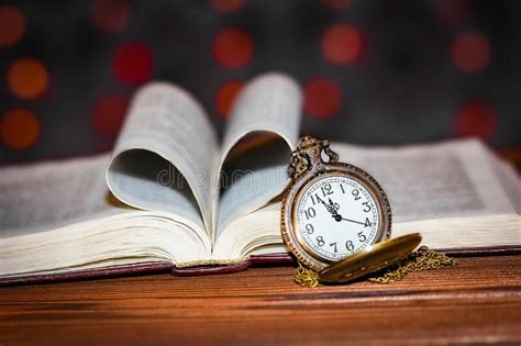 Pocket Watch With Book Background Stock Image Image Of Hour Memory