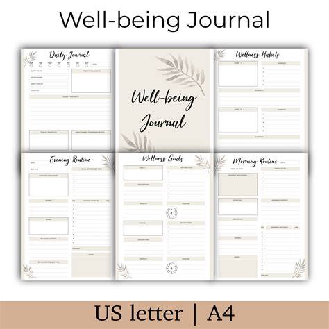 Printable Wellness Journal Printable Wellbeing Planner Etsy Uk