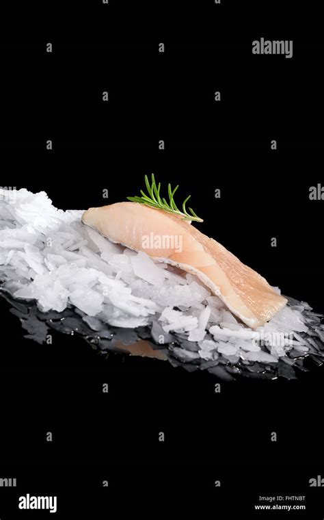 Fresh Fish On Ice Isolated Stock Photo Alamy
