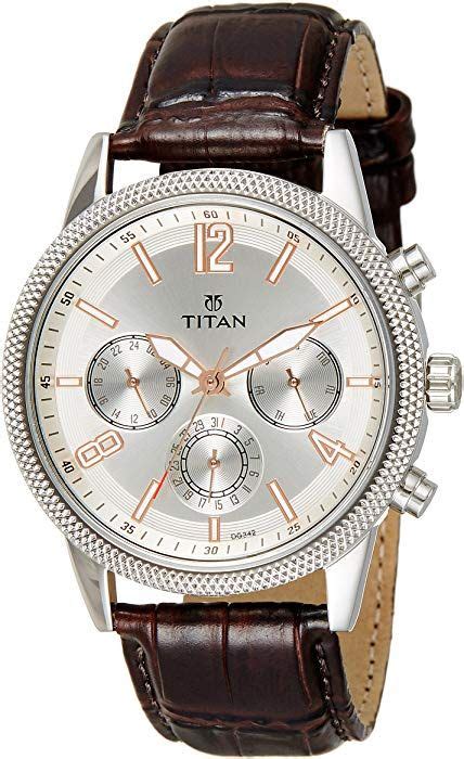 Titan Mens Neo Quartz Metal And Leather Casual Watch