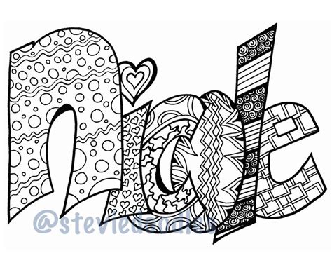 Digital Classic Style Custom Name Coloring Page Purchase Etsy Name