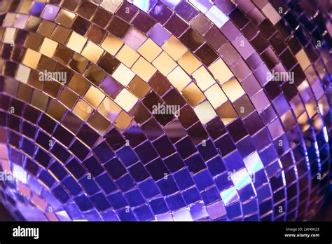 Mirrored Glowing Disco Ball Texture Or Abstract Background Stock Photo