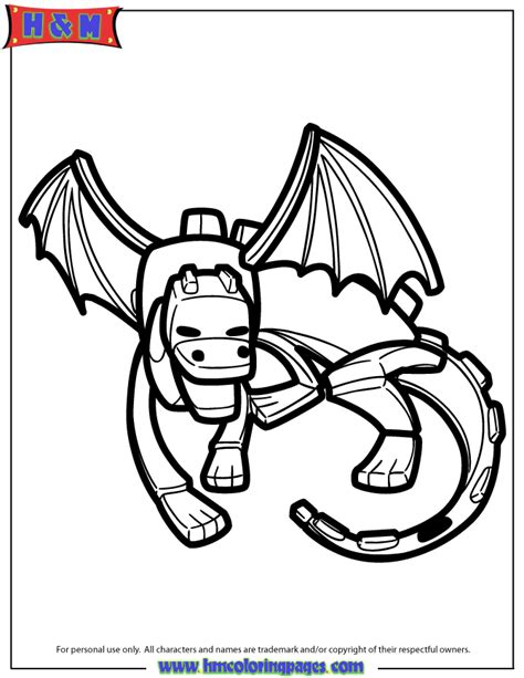 Minecraft Ender Dragon Coloring Pages Sketch Coloring Page