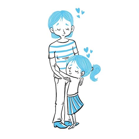 Premium Vector Mother And Daughter Hugging