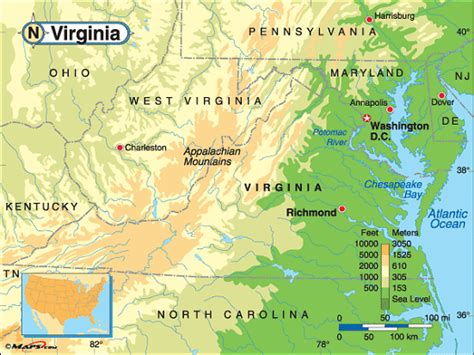 Virginia Base And Elevation Maps