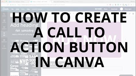 Canva Tutorial How To Create A Call To Action Button Youtube