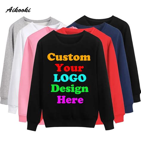 Custom Sweatshirt Hoodies Logo Text Print Men Women Personalized