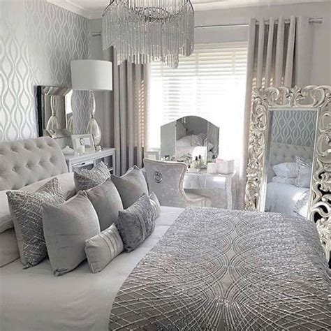 Shaggy rugs like those made of sheepskin can add layers of texture and warmth to any bedroom. 37 Beautiful Silver Bedroom Ideas | Luxurious bedrooms ...