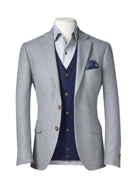 Mens Custom Suit Full Canvas Super 100s Grey Custom