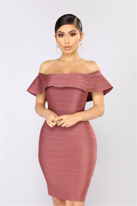 Unforgettable Bandage Dress Rose Brown Fashion Nova Dresses