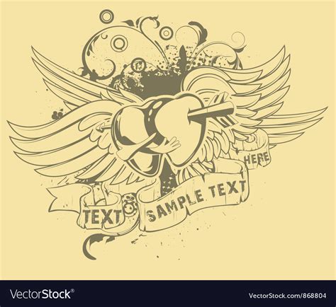 Grunge T Shirt Design With Hearts Royalty Free Vector Image