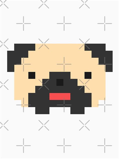 Pug Minimal Pixel Art T Shirt By Pixelenpisi Redbubble