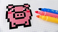 Handmade Pixel Art - How To Draw Kawaii Pig #pixelart | Dibujos en ...