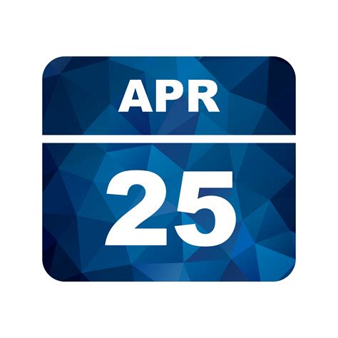 April 25th Date On A Single Day Calendar 499787 Vector Art At Vecteezy