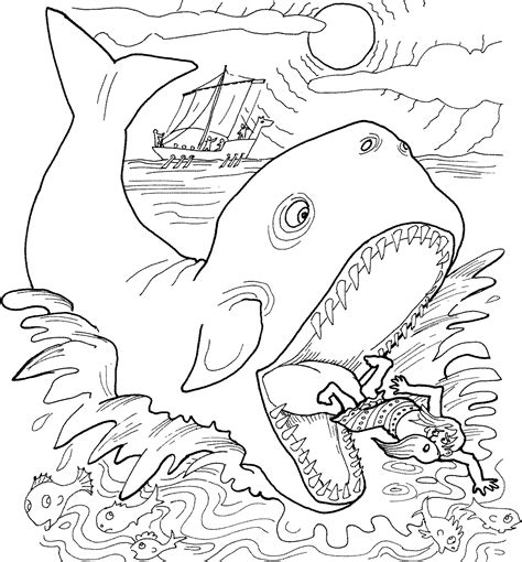 Jonah And The Whale Bible Story Coloring Pages Coloring Home