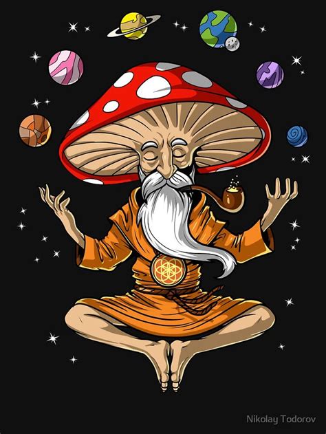 Magic Mushroom Buddha Essential T Shirt By Nikolay Todorov In 2022
