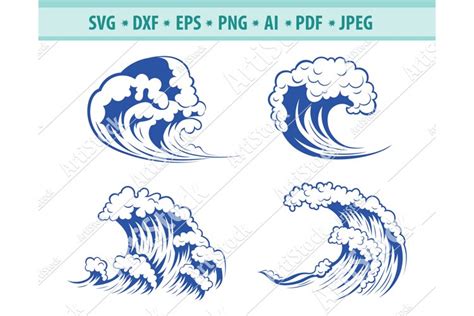 Wave SVG Sea Waves Svg Ocean Waves Svg Sea Dxf 423113