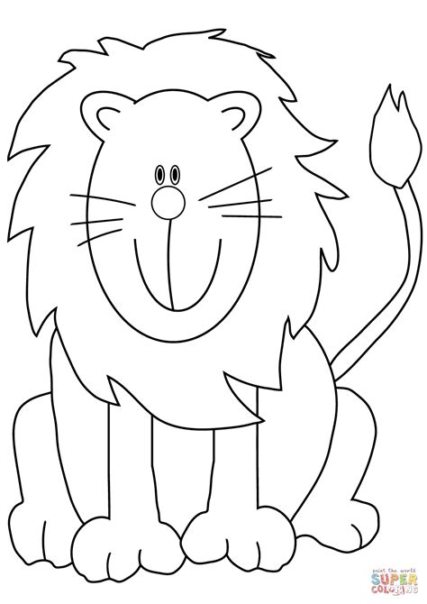 Lovely Cartoon Lion Coloring Page Free Printable Coloring Pages
