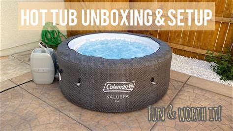 Coleman Saluspa Inflatable Hot Tub Complete Setup Youtube In 2022