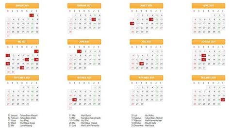 Link Download Kalender Tahun 2021 Lengkap Daftar Libur Nasional Dan
