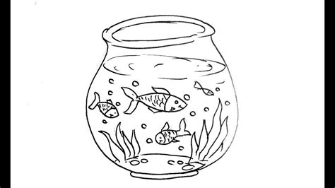 How To Draw Fish Tank Step By Step At Drawing Tutorials