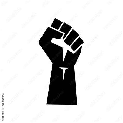 Raised Fist Logo Raised Black Fist Vecor Icon Victory Rebel Symbol