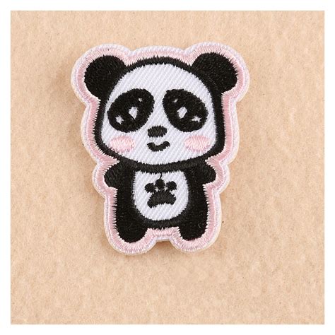 1 Pcs Cute Cartoon Bear Panda Patches Iron On Embroidered Patch For