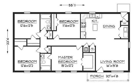 Simple house plans can provide a warm, comfortable environment while minimizing the monthly mortgage. House plan J1624, PlanSource, Inc | Rectangle house plans ...