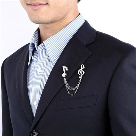 Fashion Women Men Rhinestone Tie Tack Chain Suit Pin Lapel Brooch