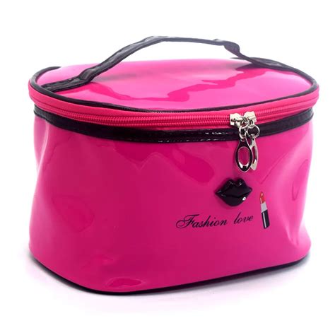 Hhyukimi Brand Women Leather Cosmetic Bags Make Up Travel Portable