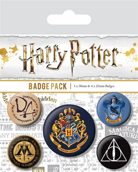 Official Harry Potter Badges Button Badge Pack Of 5 Hogwarts Ebay