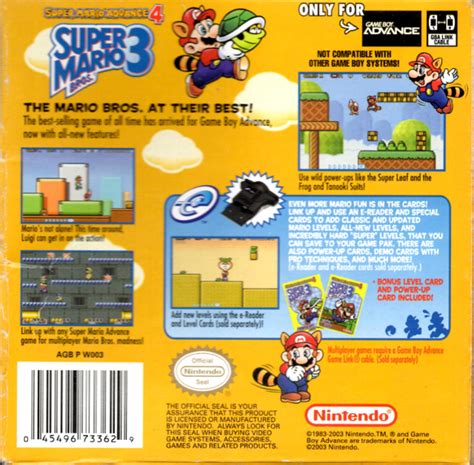 Super Mario Advance 4 Super Mario Bros 3 Box Shot For Game Boy