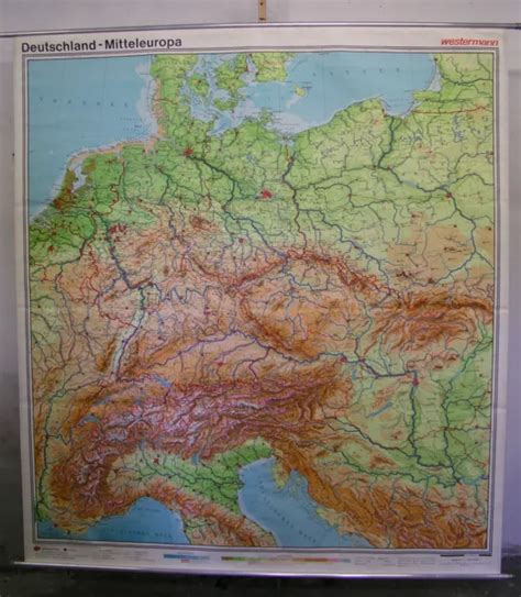 Schulwandkarte Wall Map Card School Map Germany Central Europe 205x226