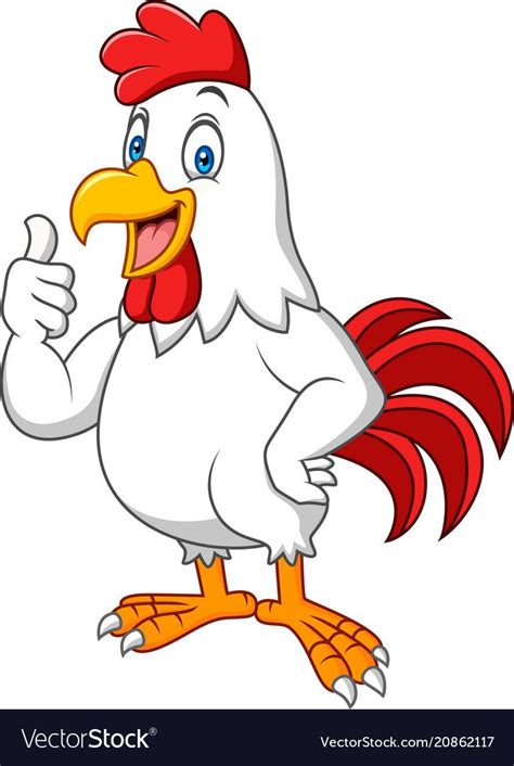 Cartoon Happy Rooster Giving Thumbs Up Royalty Free Vector Easy