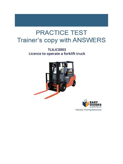 Practice Test Forklift Tlilic0003 Trainers Copy With Answers 1 1 1 Pdf