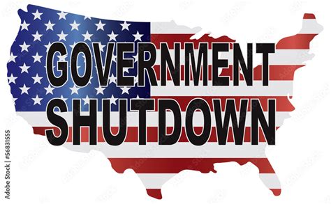 Government Shutdown Usa Map Vector Illustration Stock Vector Adobe Stock