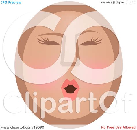 Clipart Illustration Of A Modest Female Emoticon Face Blushing By
