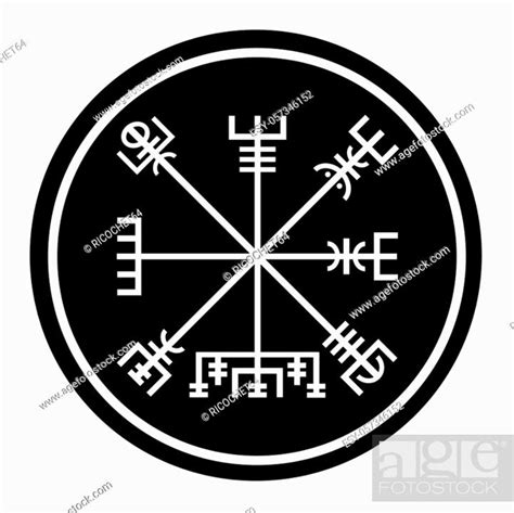 Vegvisir Symbol In A Black Circle Stock Photo Picture And Low Budget